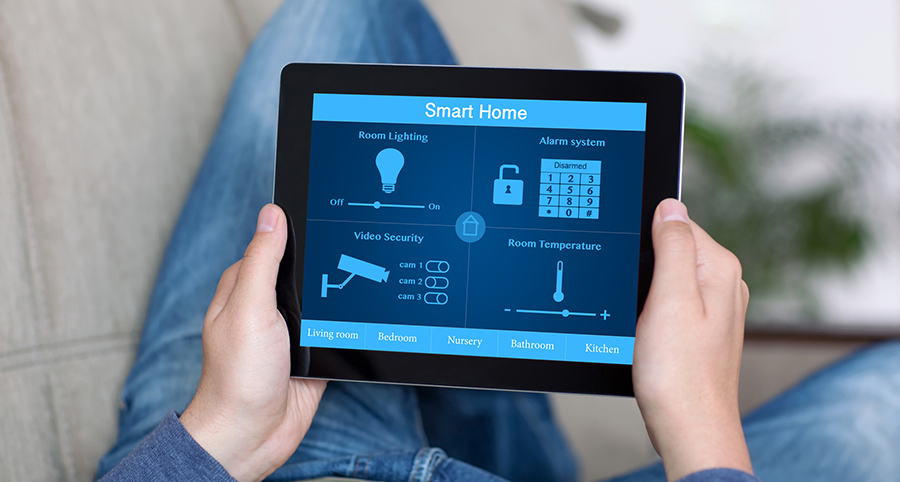 The ability to access and control security components from a mobile device is one of the top smart home trends in Hammond. Close-up of smart home security app.
